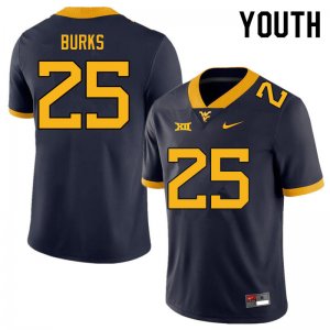 Youth West Virginia Mountaineers NCAA #25 Aubrey Burks Navy Authentic Nike Stitched College Football Jersey LZ15O63AX